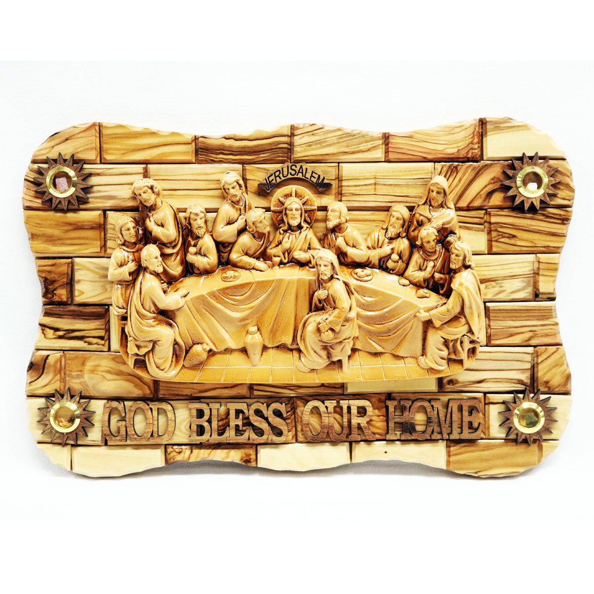 Last Supper "God Bless Our Home" Plaque