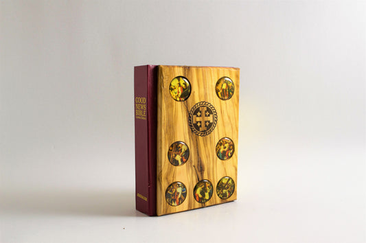 Bible with Olive Wood Cover (Catholic)