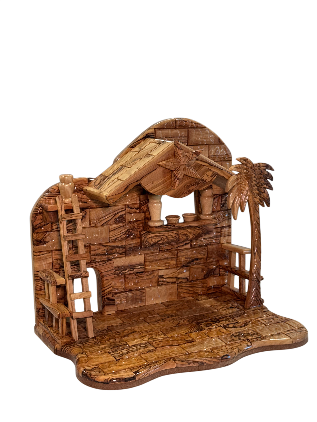 Nativity Stable with Figures Set and Music Box