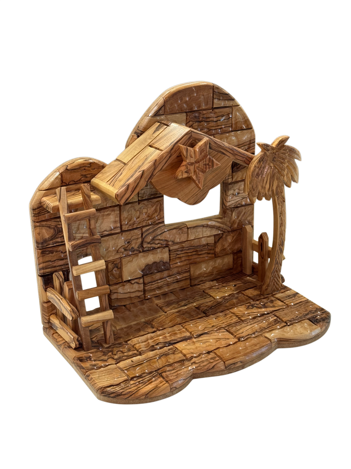 Nativity Stable with Figures Set and Music Box