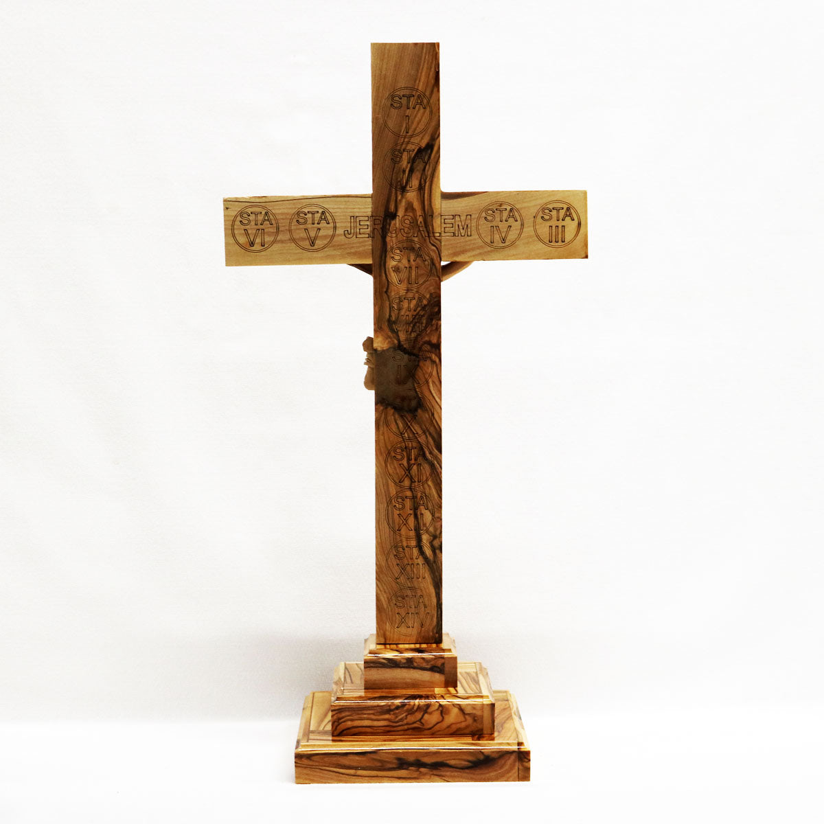 Latin Crucifix on a Stand with Mother of Pearl