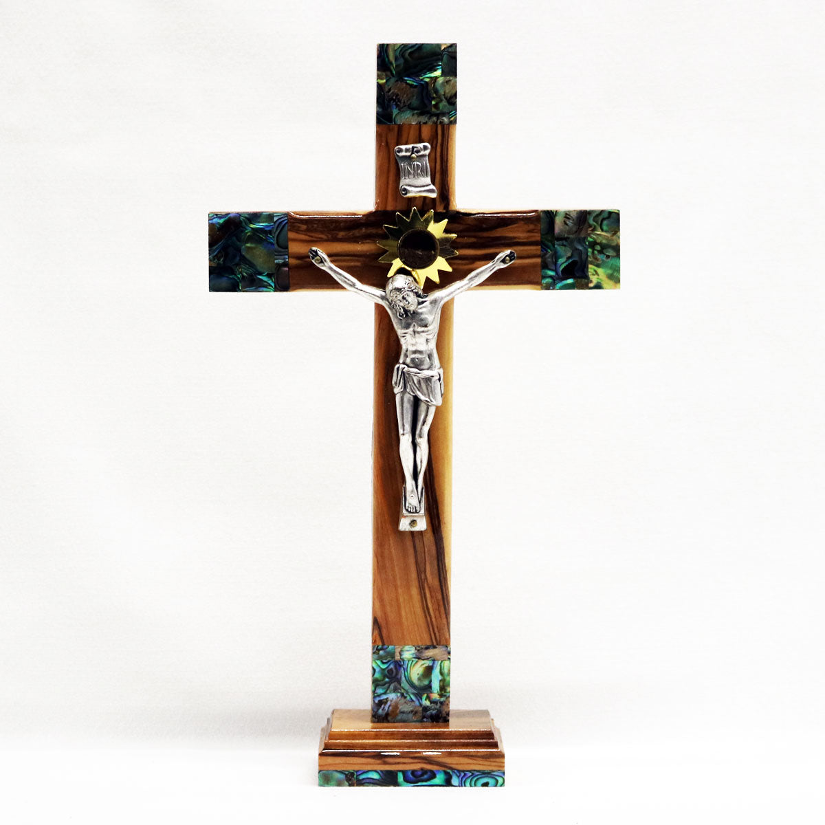 Latin Crucifix on a Stand with Mother of Pearl